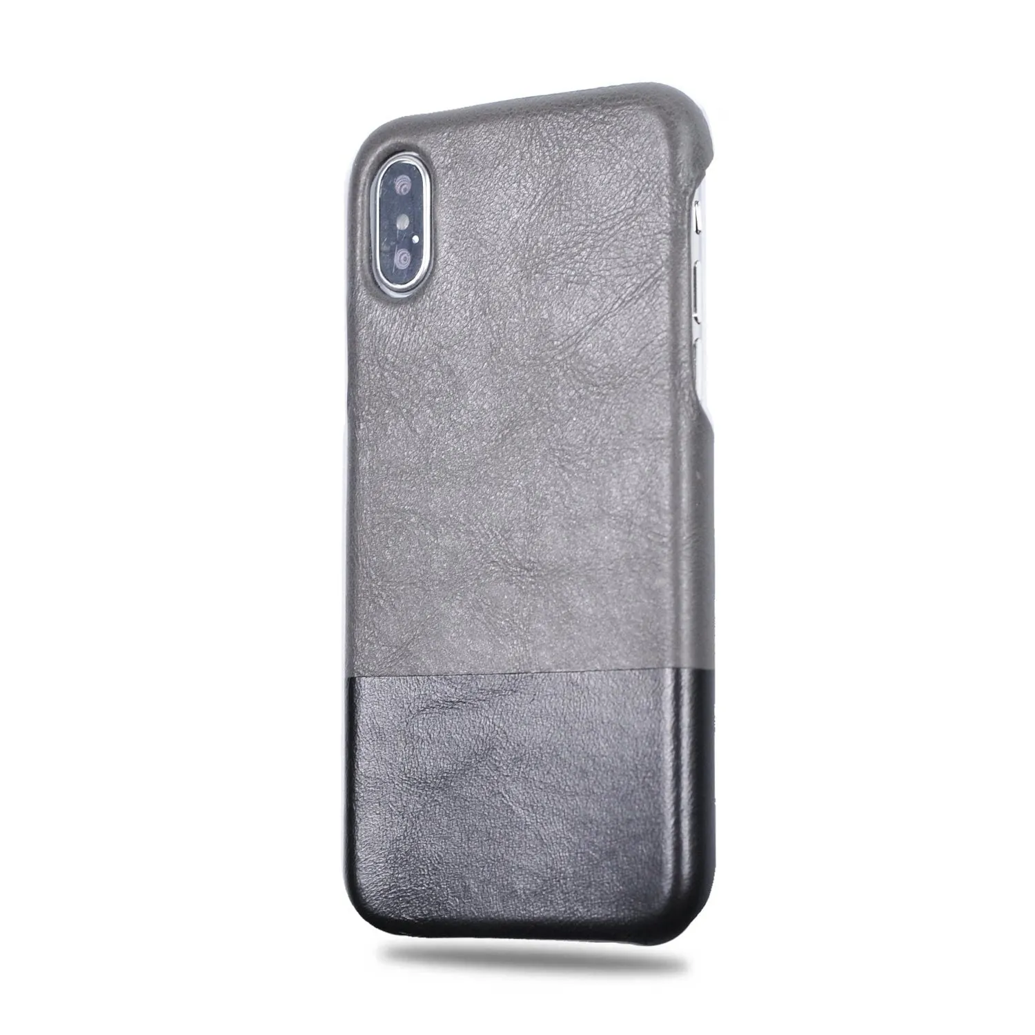 Fossil Gray & Crow Black iPhone Xs Max Leather Case