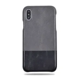 Fossil Gray & Crow Black iPhone Xs Max Leather Case