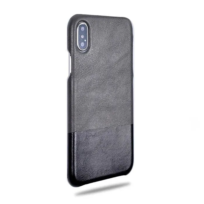 Fossil Gray & Crow Black iPhone Xs Max Leather Case