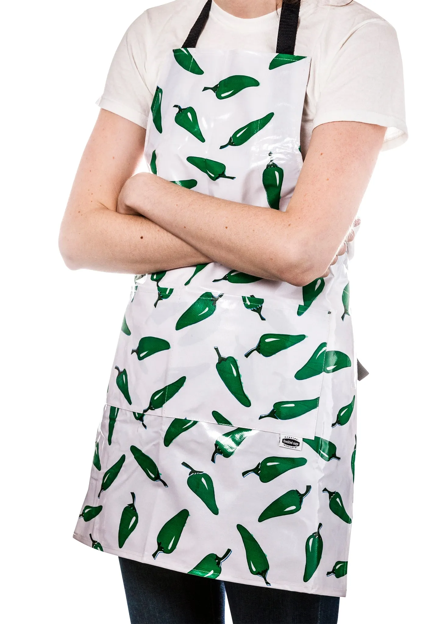 Freckled Sage Aprons Jalapeno on White