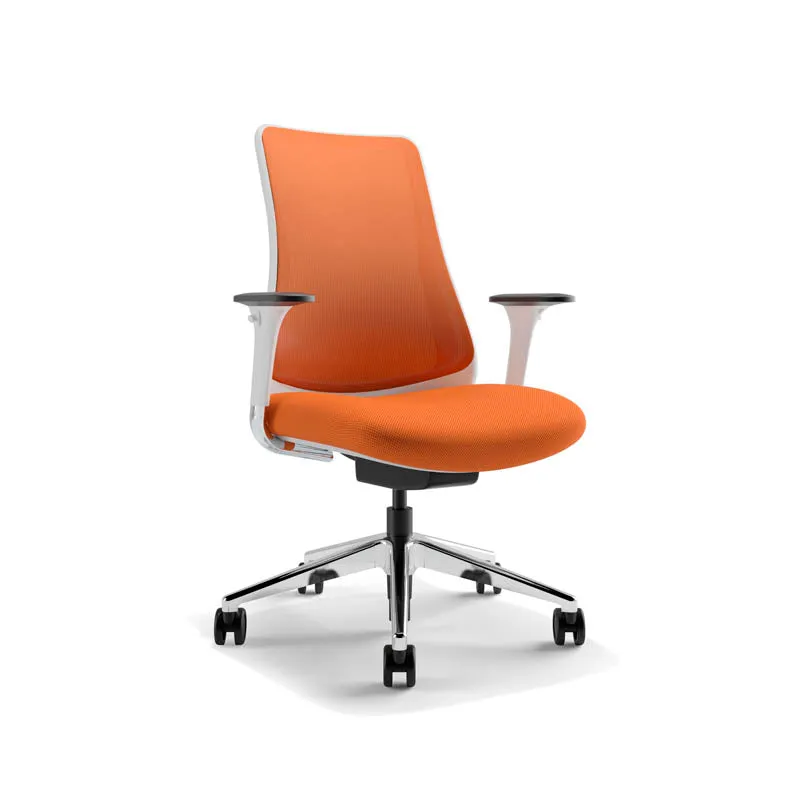 Genie Mesh Mid-Back Task Chair w/Seat Slider, Adjustable Arms and Aluminum Base