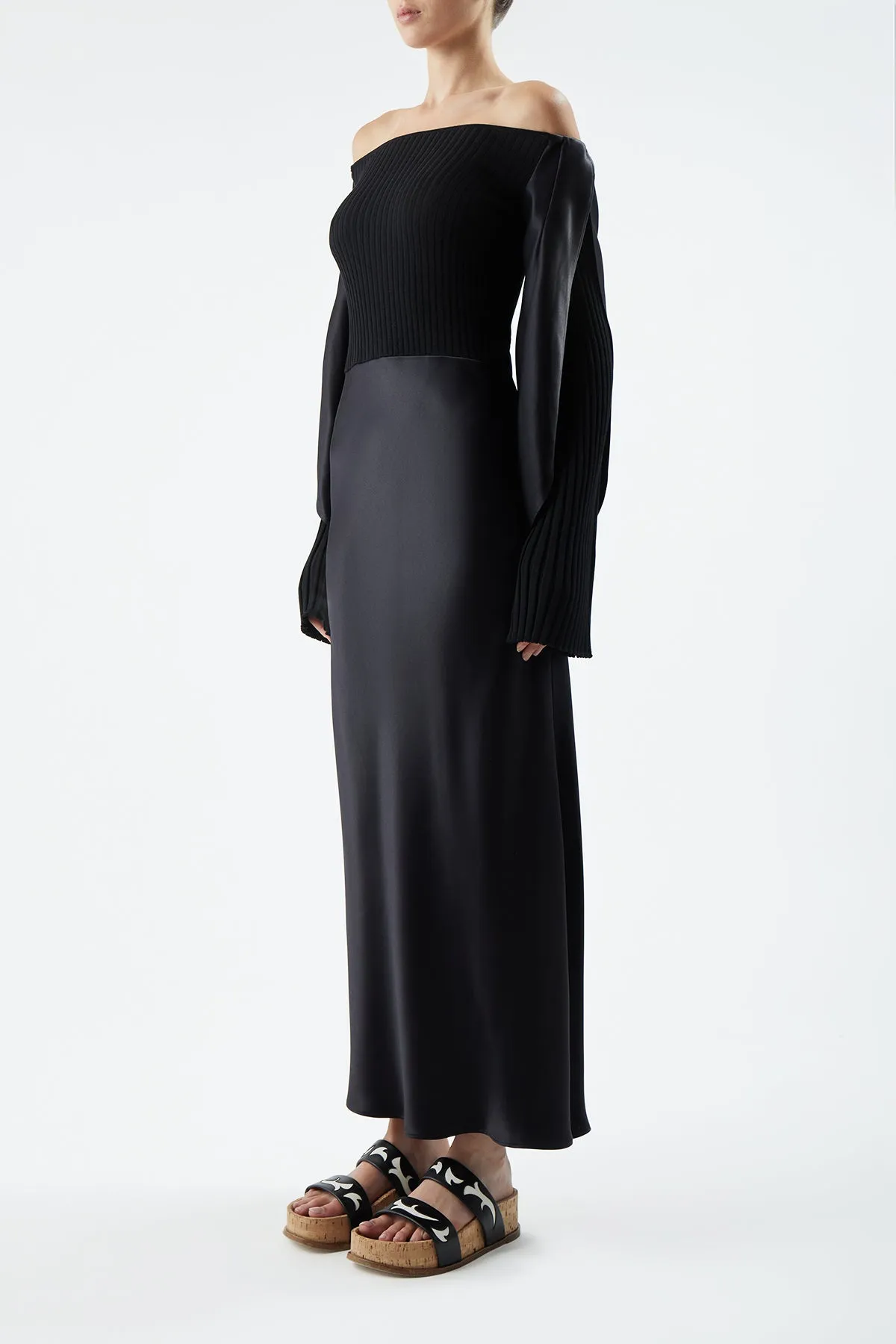 Gilman Dress in Black Silk