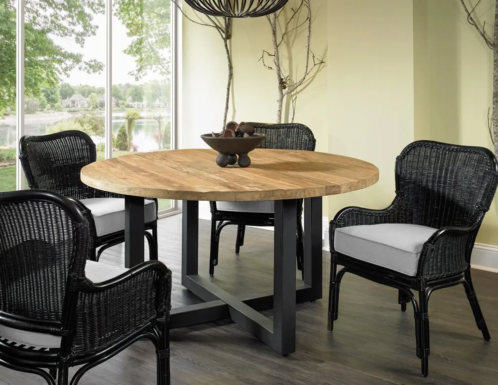 GIORGIA RECLAIMED TEAK ROUND DINING TABLE