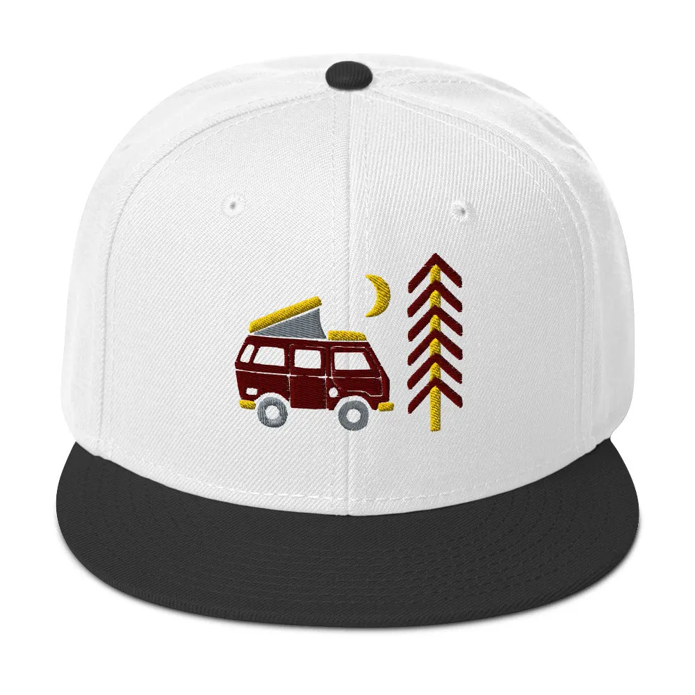 Go Outside Van & Moon Snapback Hat