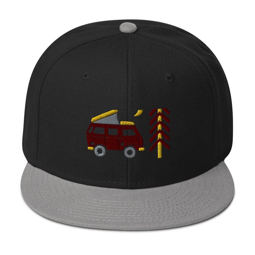 Go Outside Van & Moon Snapback Hat