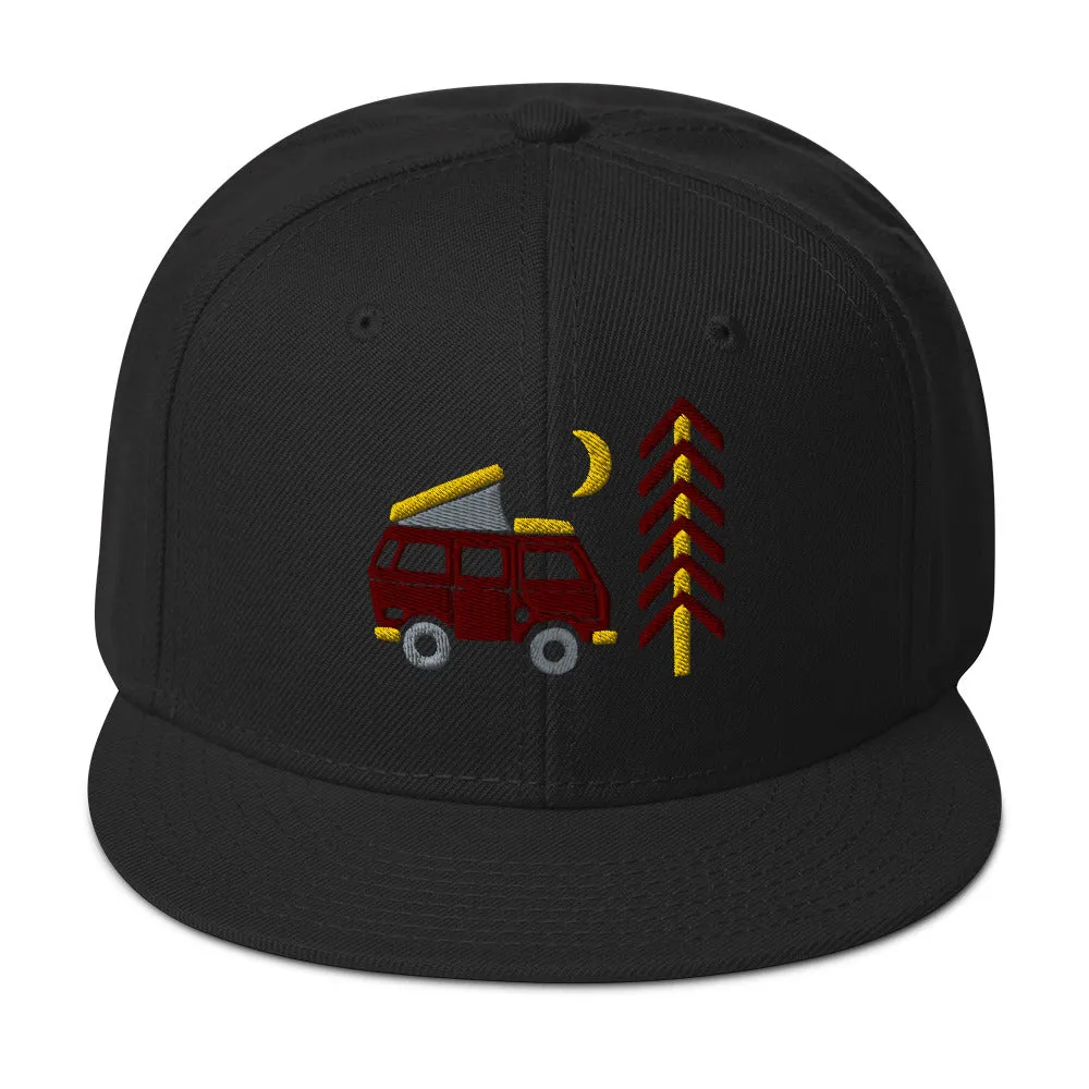 Go Outside Van & Moon Snapback Hat