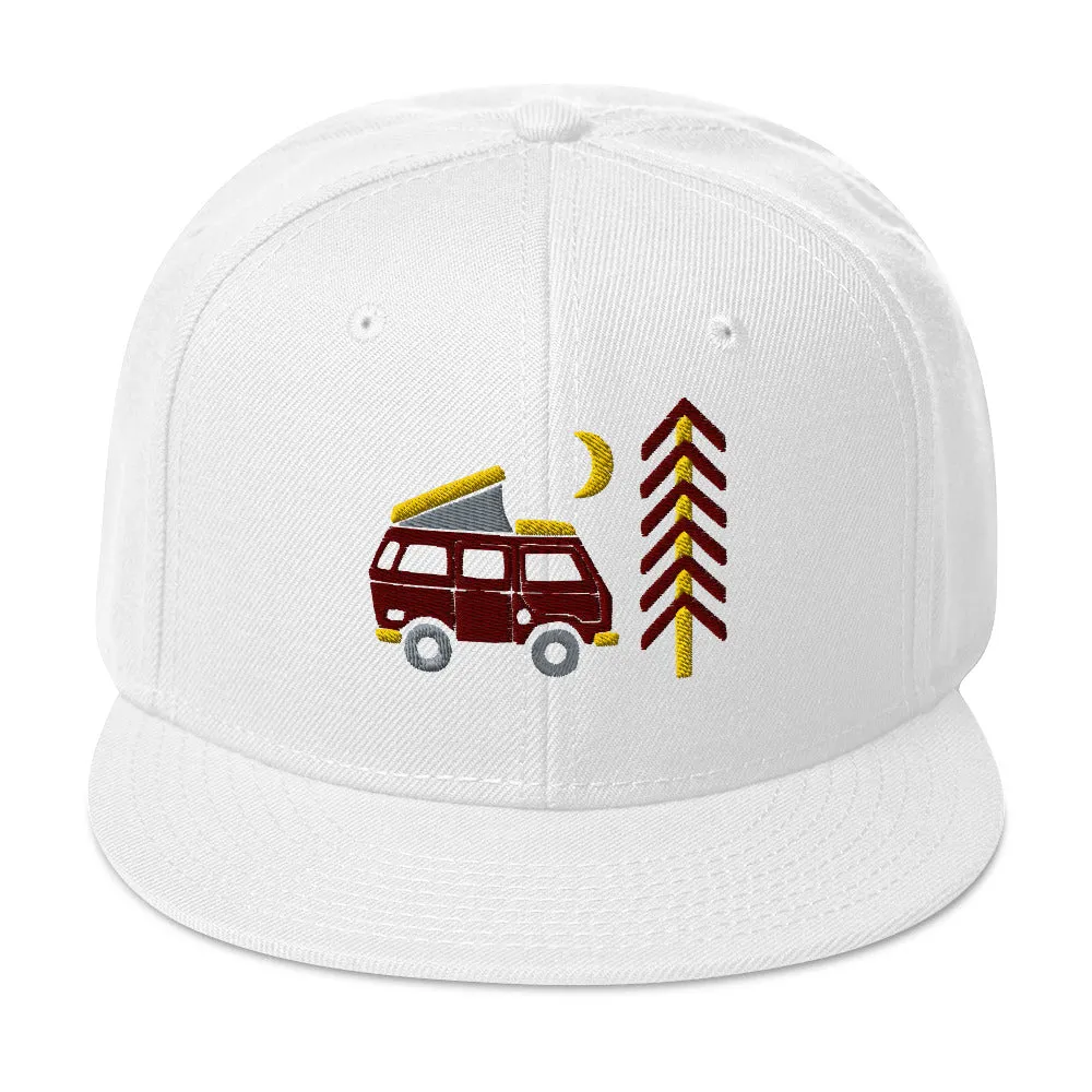 Go Outside Van & Moon Snapback Hat