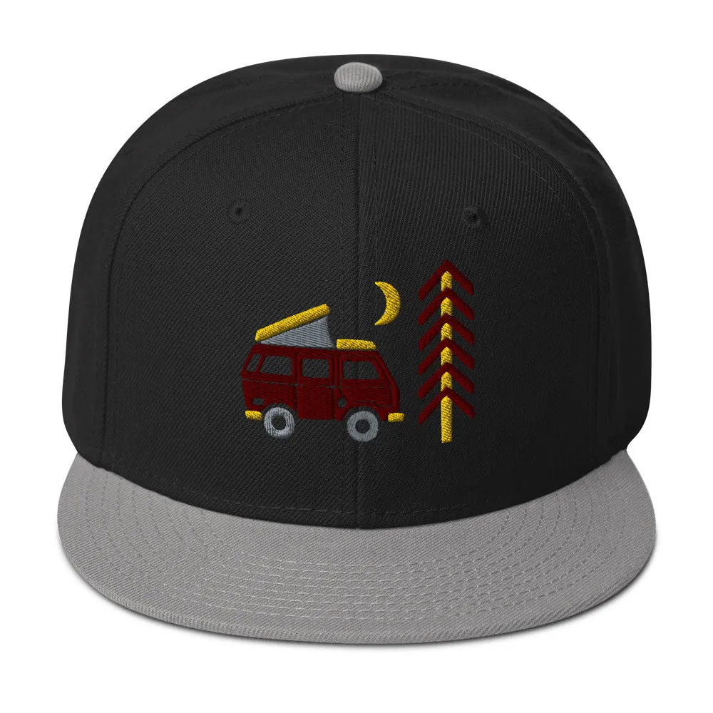 Go Outside Van & Moon Snapback Hat