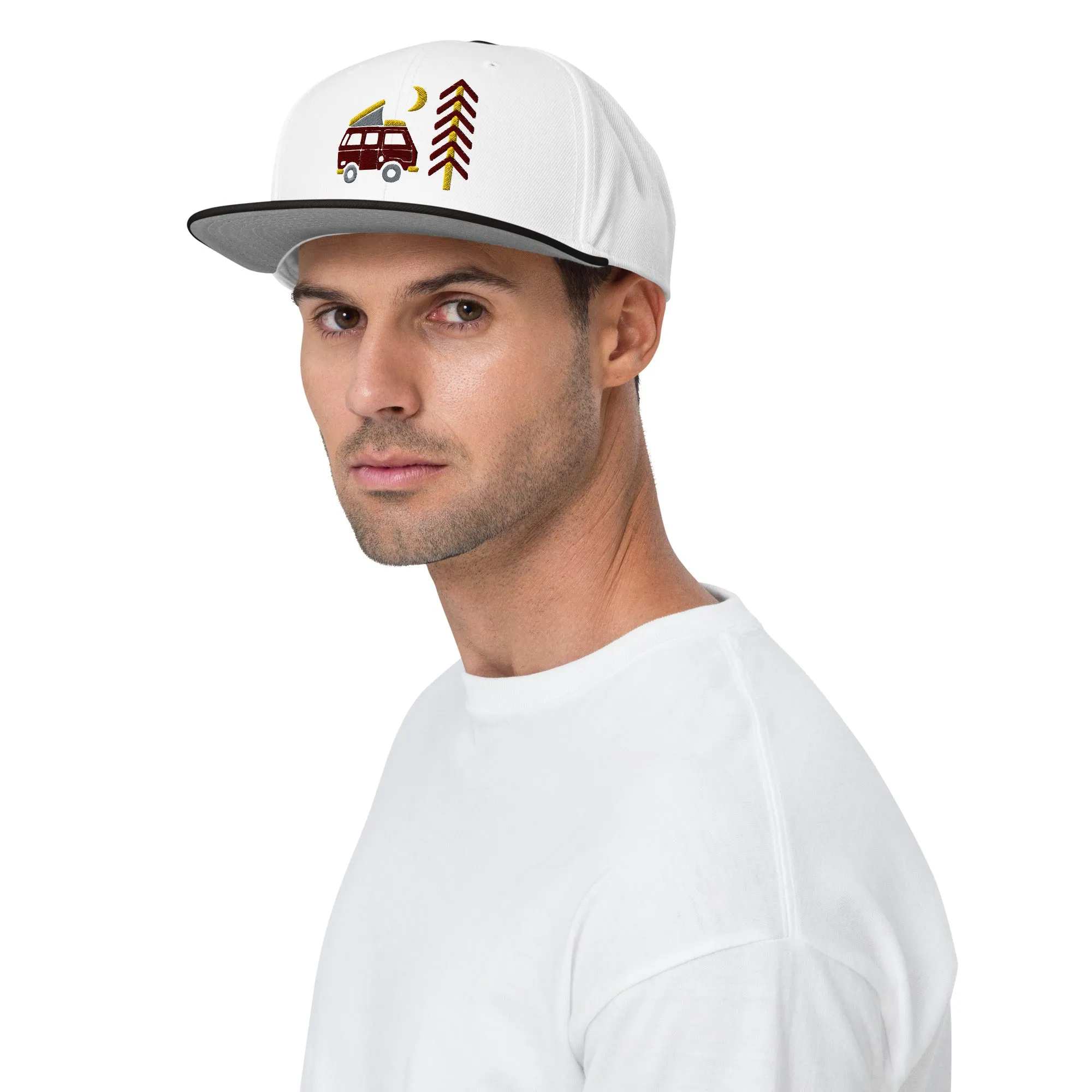 Go Outside Van & Moon Snapback Hat