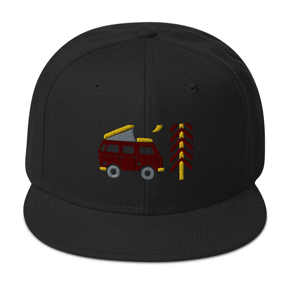 Go Outside Van & Moon Snapback Hat