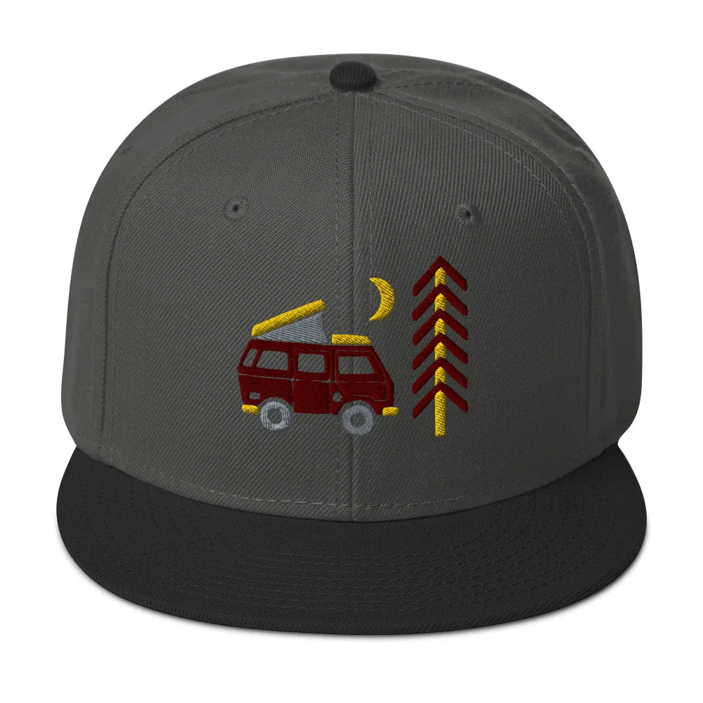 Go Outside Van & Moon Snapback Hat