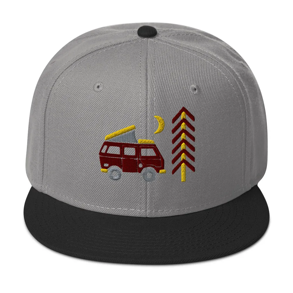 Go Outside Van & Moon Snapback Hat