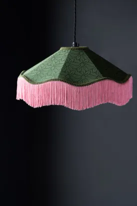 Green & Pink Tassel Ceiling Light Shade