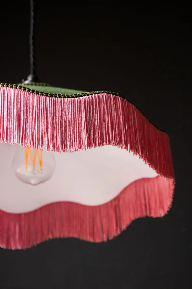 Green & Pink Tassel Ceiling Light Shade