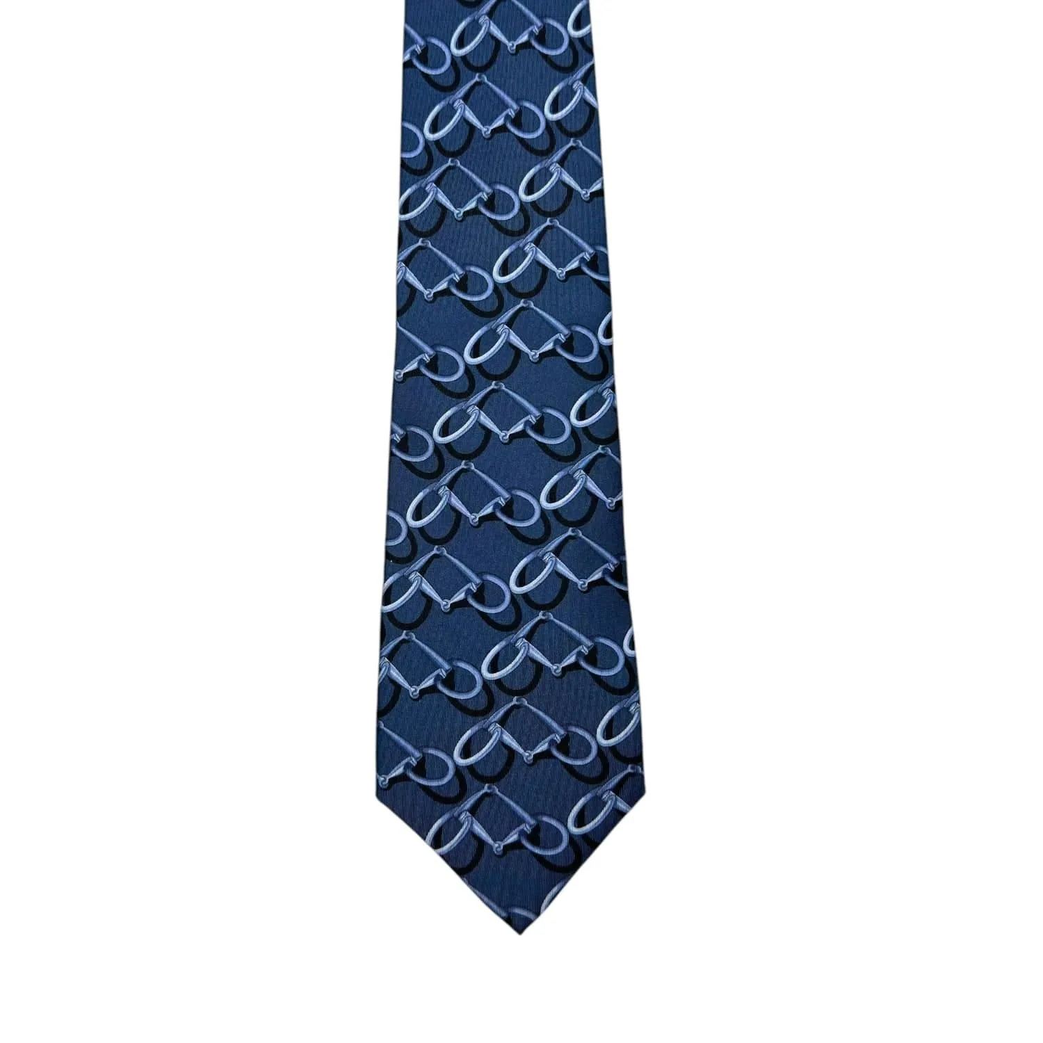 GUCCI Abstract Pattern Silk Tie - Blue & White