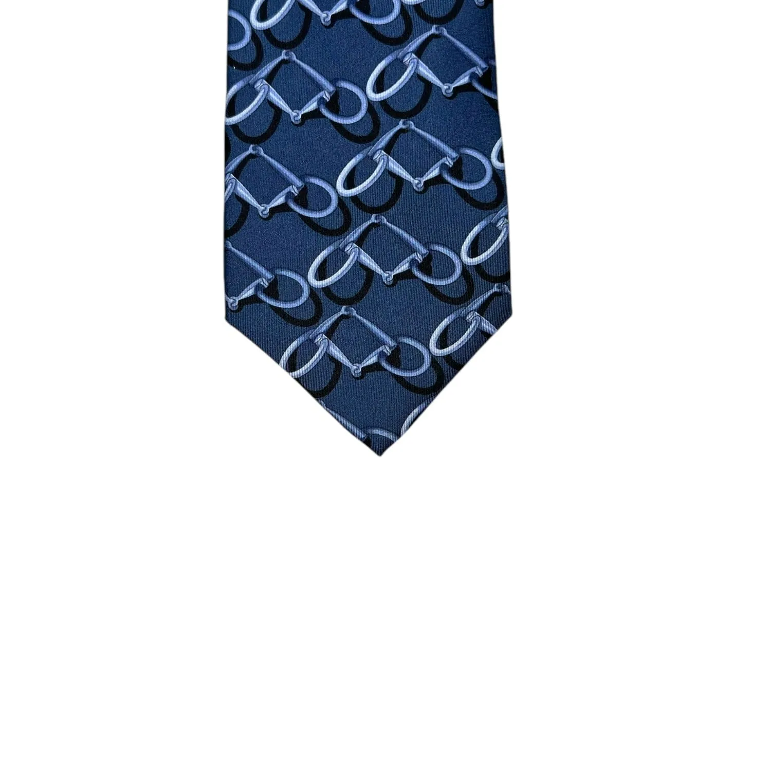 GUCCI Abstract Pattern Silk Tie - Blue & White