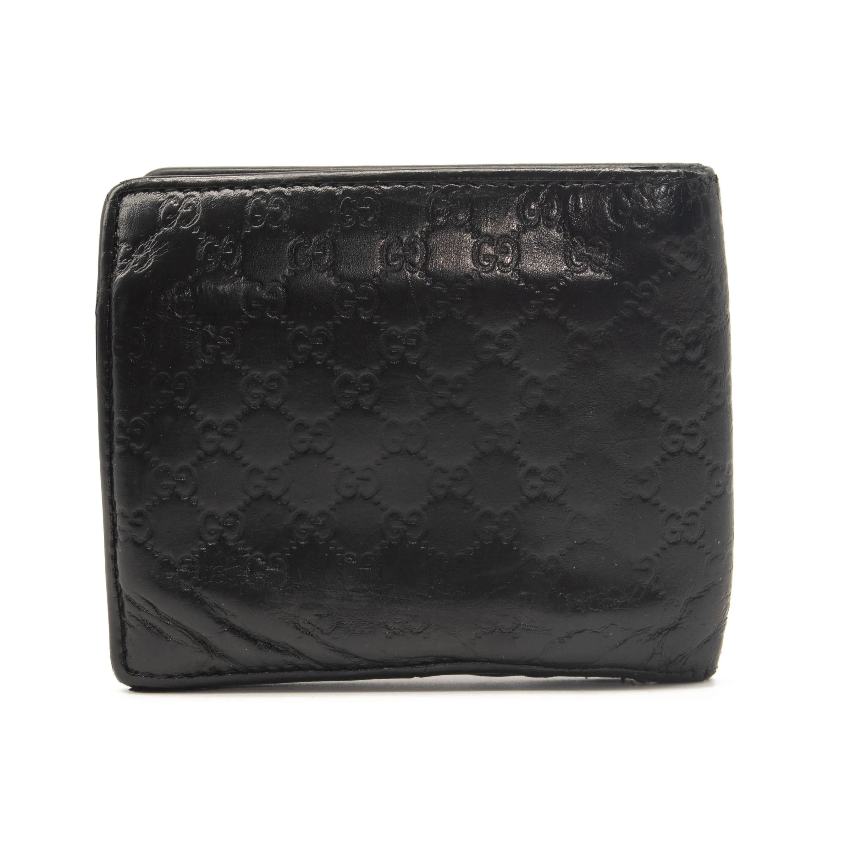 Gucci Black GG Logo Microguccissima Leather Bifold Wallet