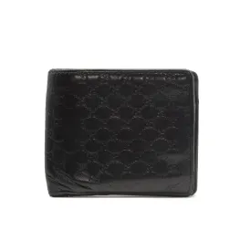 Gucci Black GG Logo Microguccissima Leather Bifold Wallet