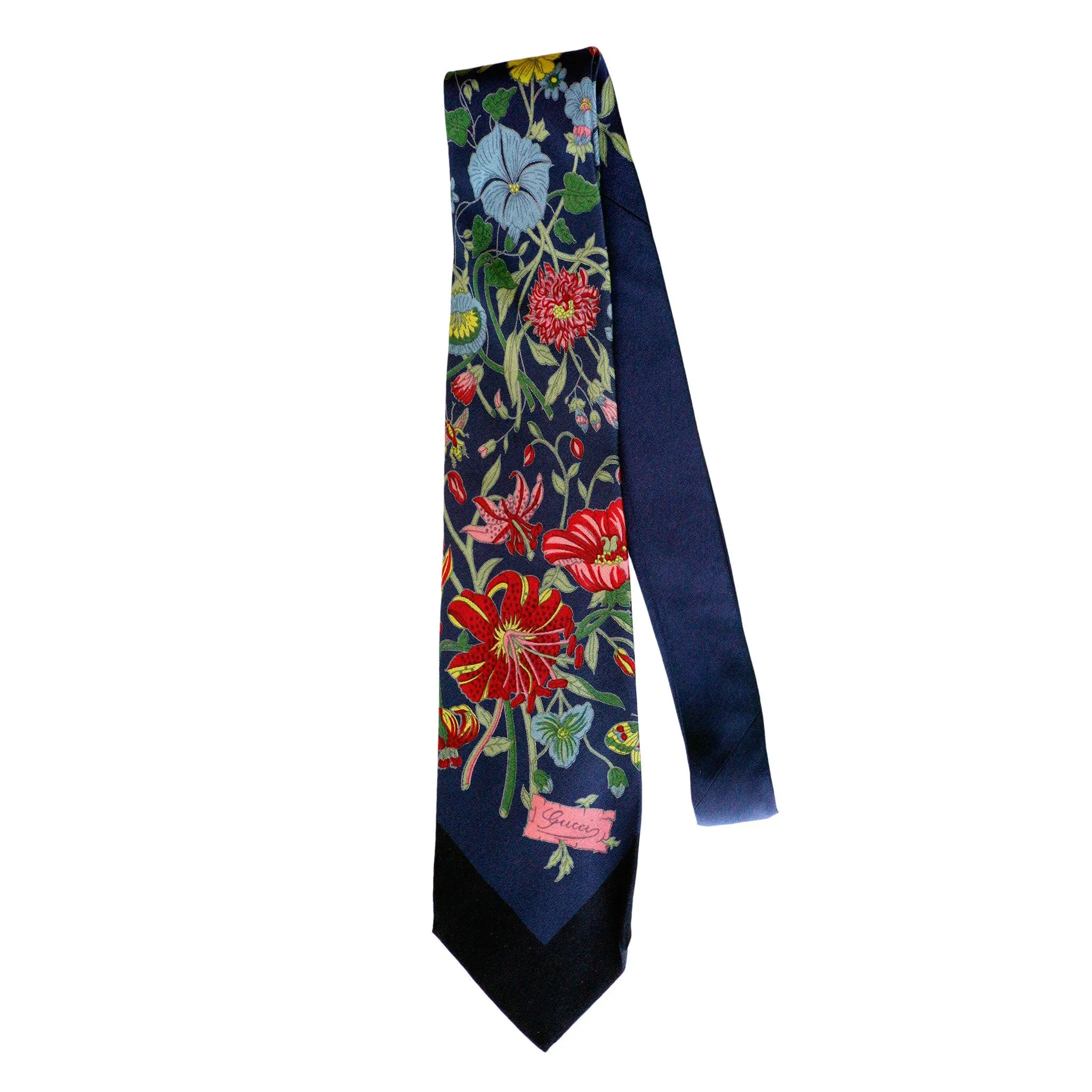 Gucci Blue Floral Vintage Tie