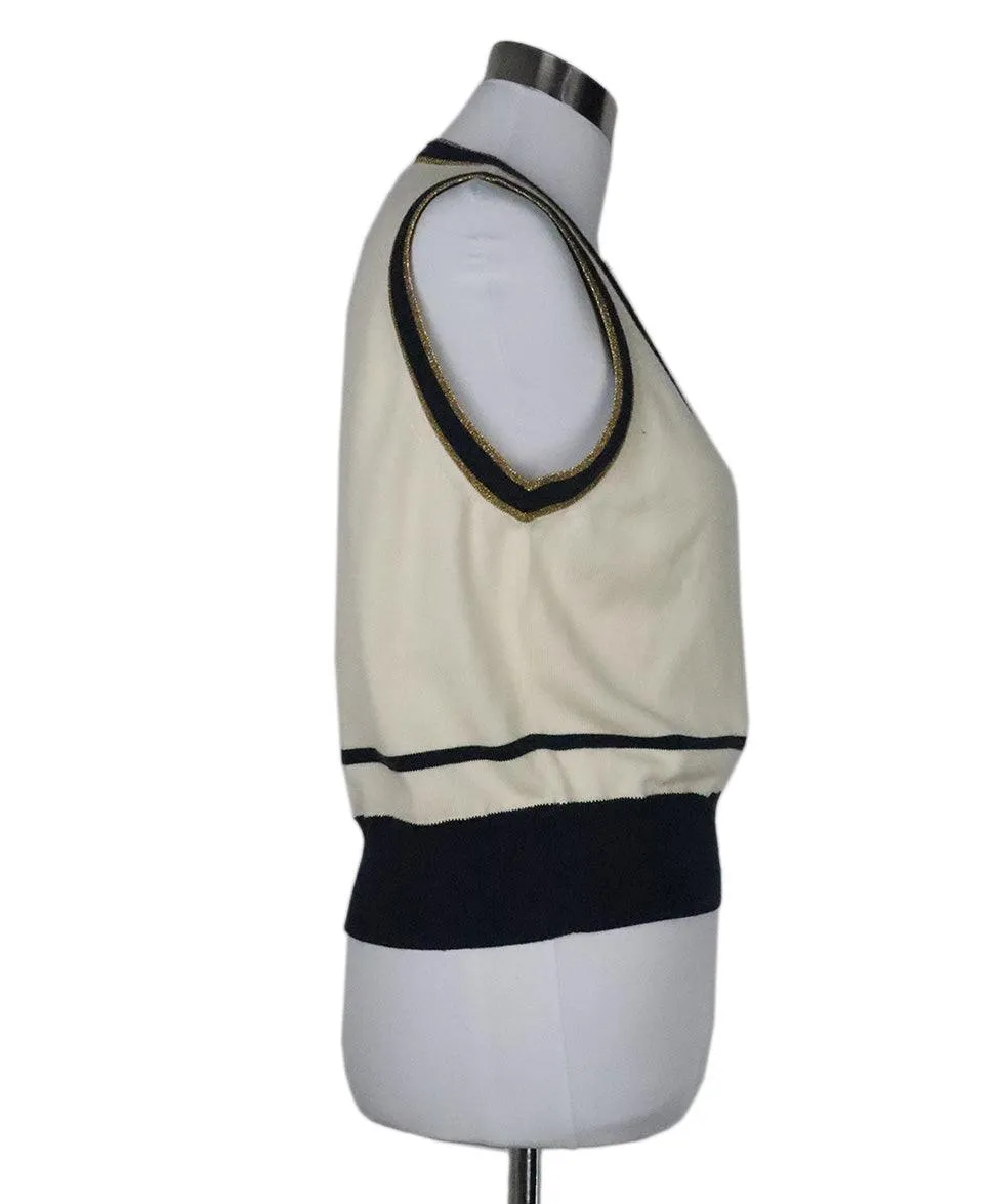 Gucci Cream & Navy Wool Vest sz 6