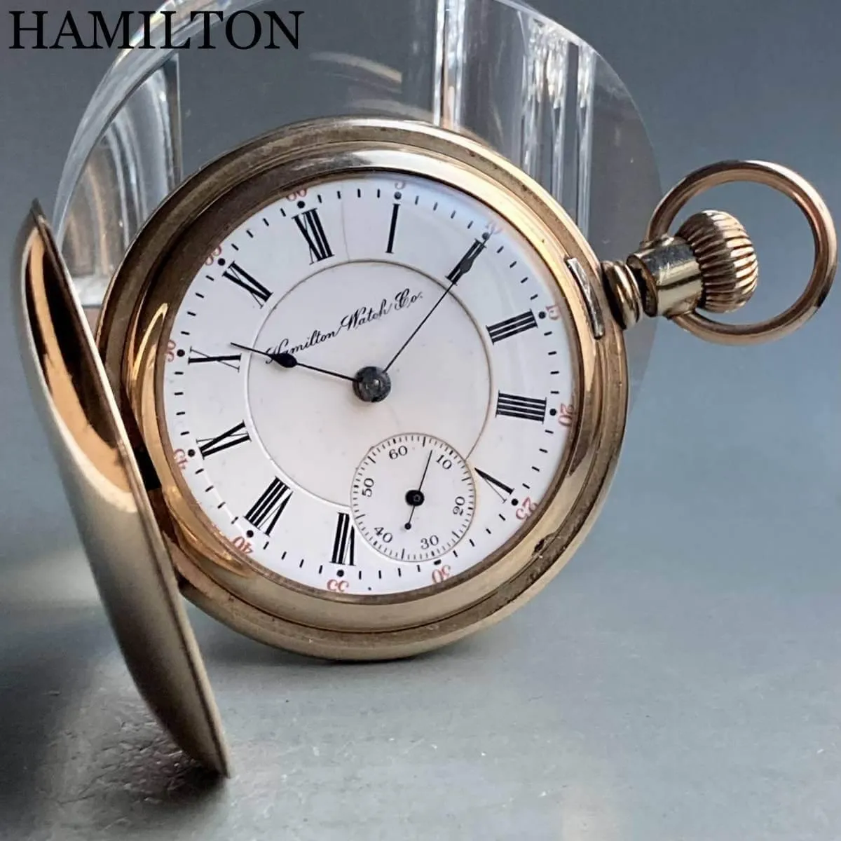 Hamilton Pocket Watch Antique 1905 Manual Gold Case 55mm