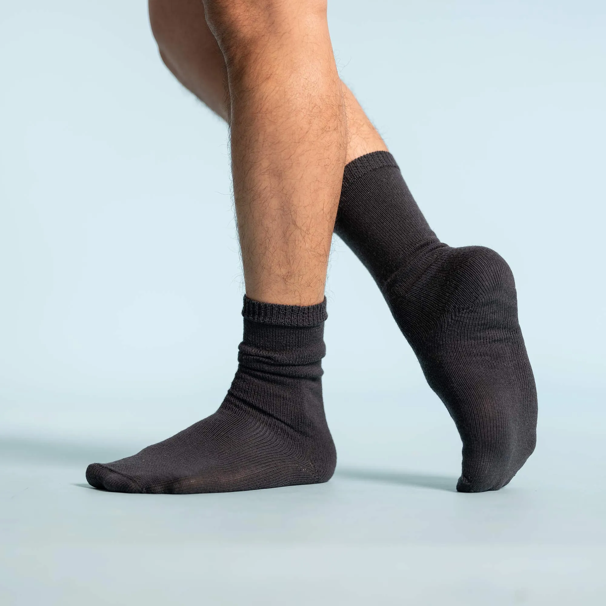 HARTFORD Elastic-free 100% Organic Merino Wool Crew Socks (No Polyester, No Latex, No Spandex, No Nylon, No Polyamide, No Plastic, No Synthetics) (100% Biodegradable)