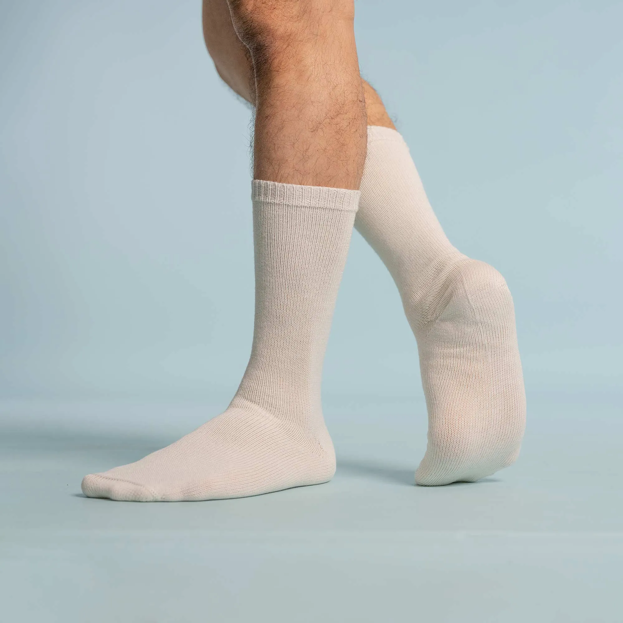 HARTFORD Elastic-free 100% Organic Merino Wool Crew Socks (No Polyester, No Latex, No Spandex, No Nylon, No Polyamide, No Plastic, No Synthetics) (100% Biodegradable)