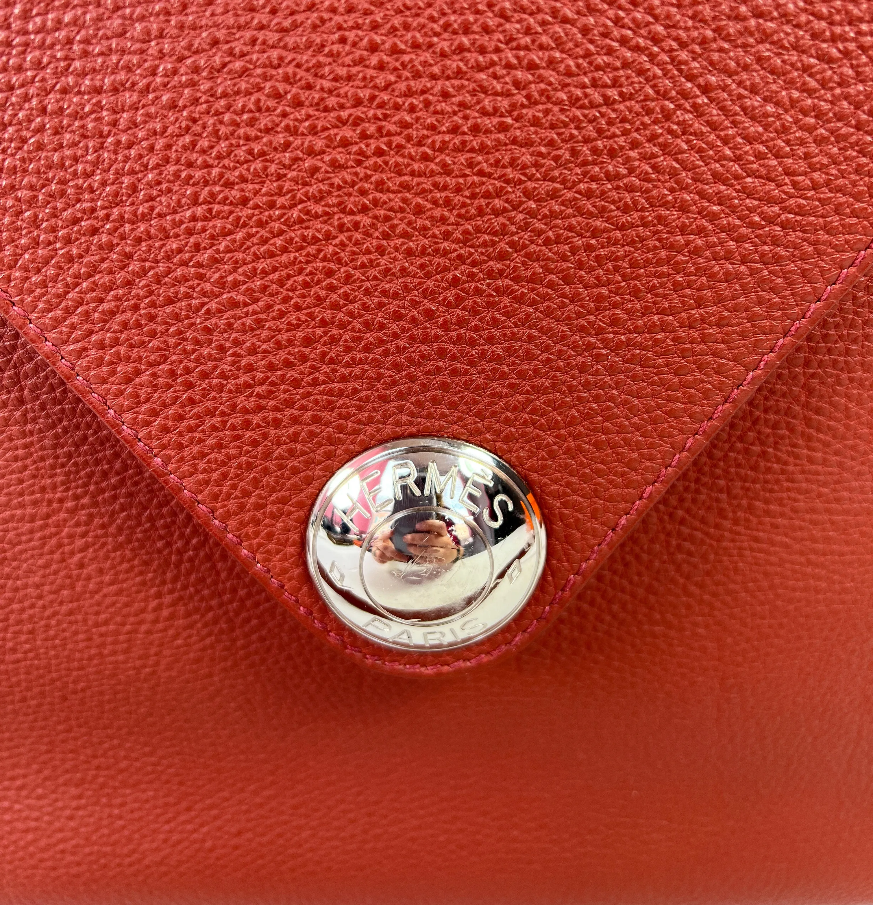 Hermes vintage Christine red leather shoulder bag circa 2000