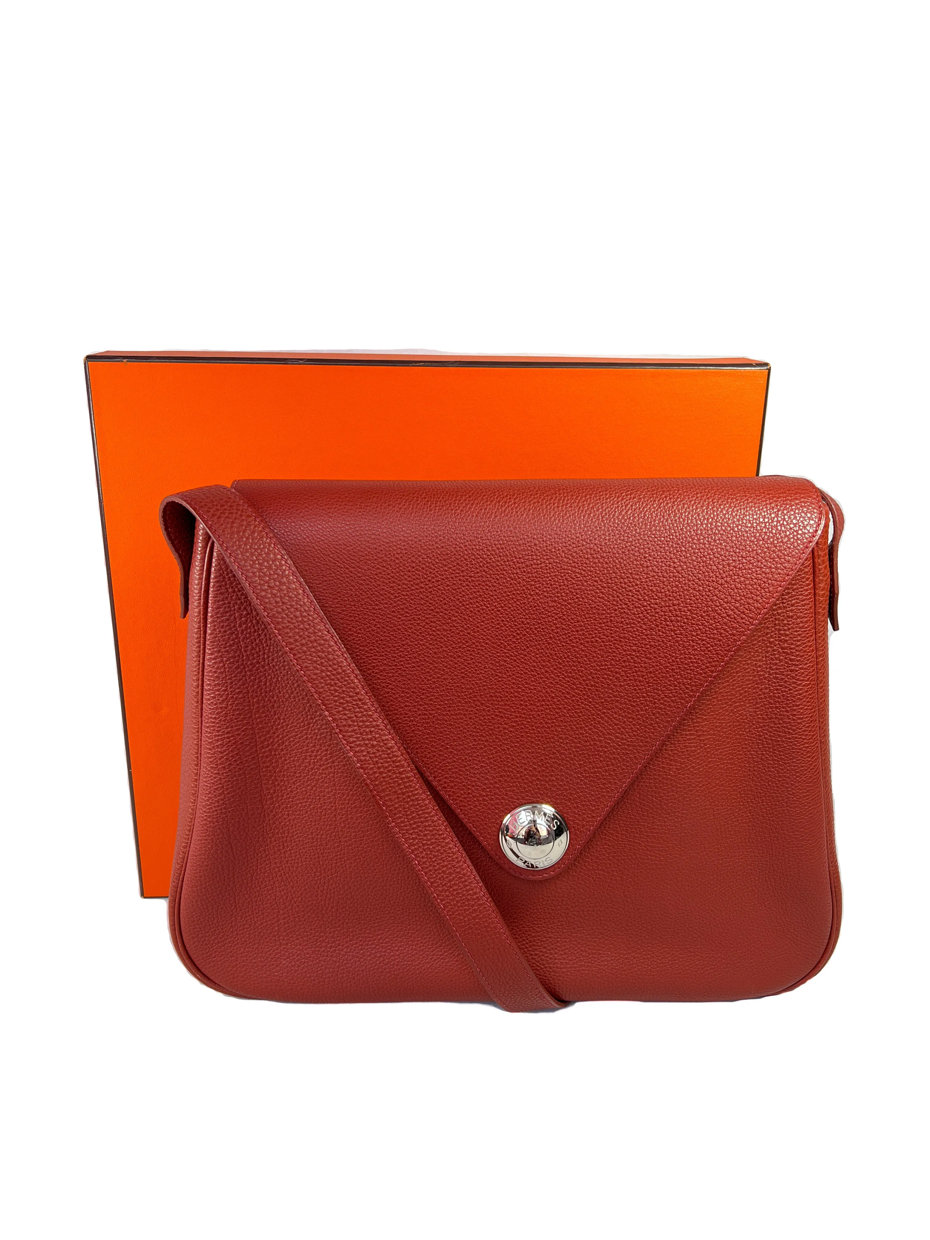 Hermes vintage Christine red leather shoulder bag circa 2000