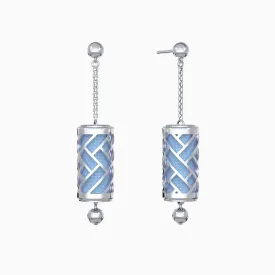 Hue Silk Earrings - Gazebo Blue - Sterling Silver