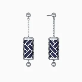 Hue Silk Earrings - Midnight Blue - Sterling Silver