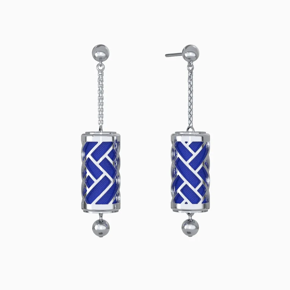 Hue Silk Earrings - Royal Blue - Sterling Silver