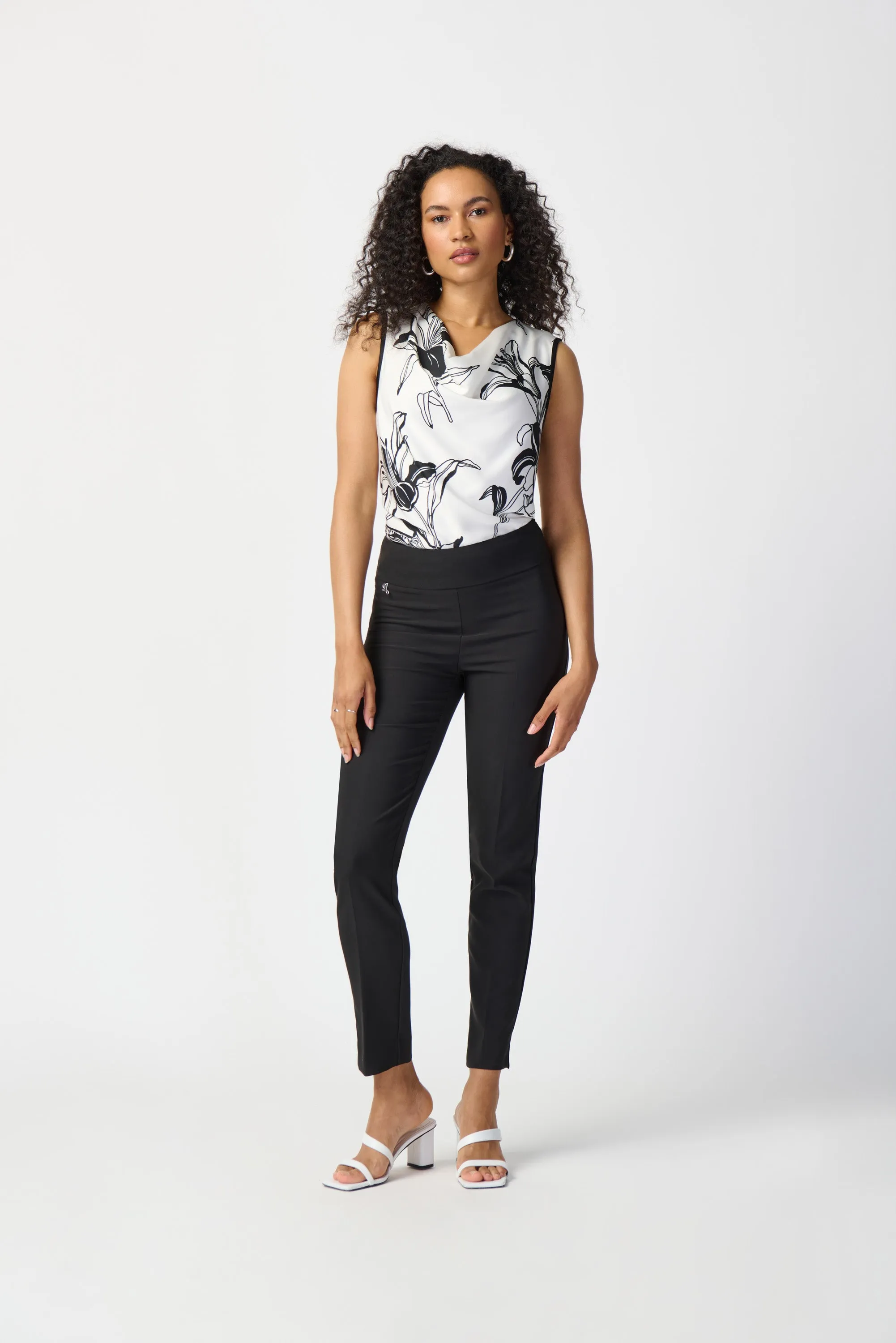 Joseph Ribkoff Floral Border Print Woven Top