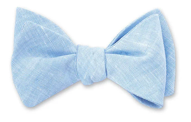 Light Blue Rishra Linen Bow Tie - B2842