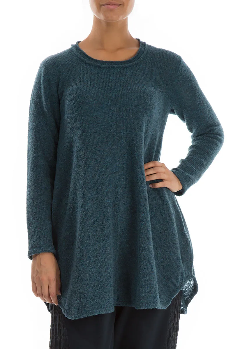 Loose Cosy Teal Wool Sweater