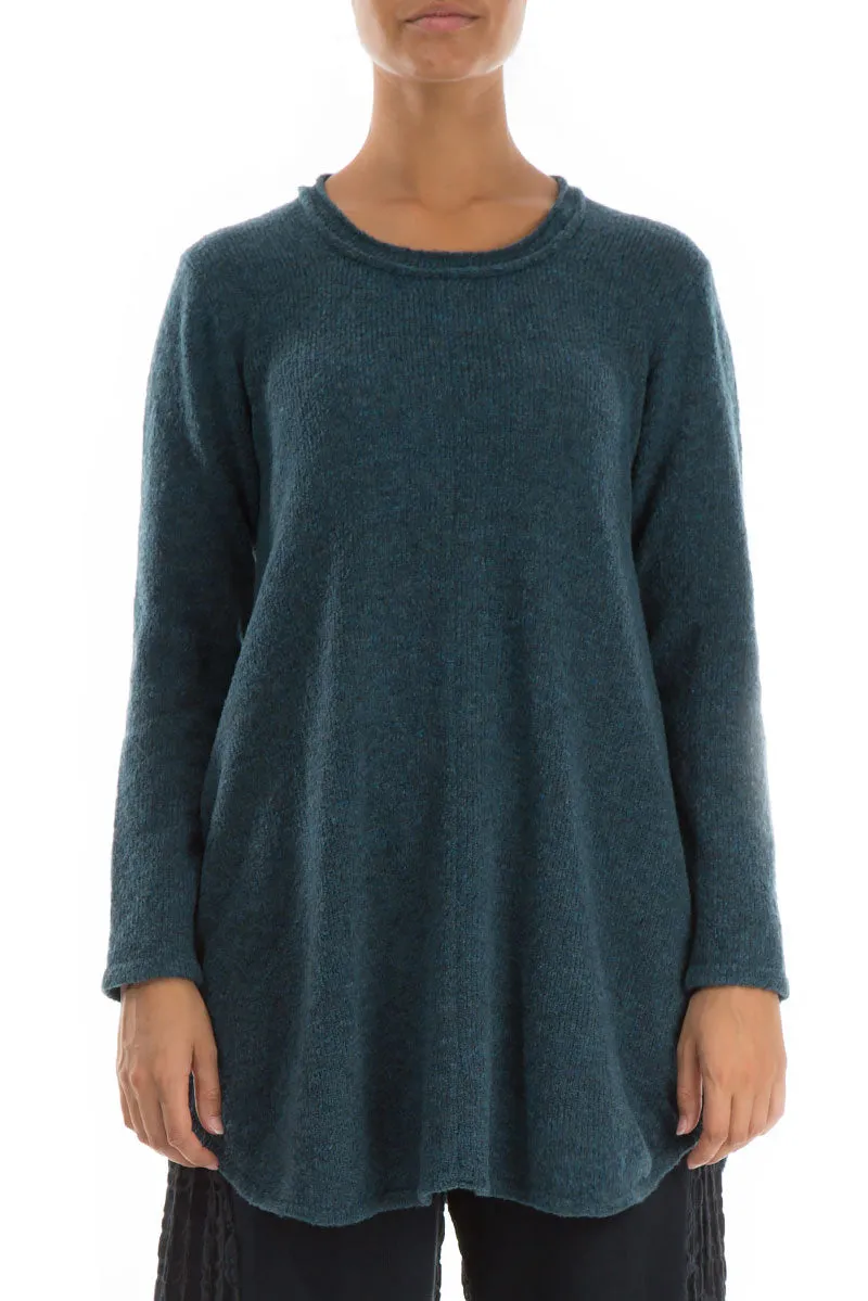 Loose Cosy Teal Wool Sweater