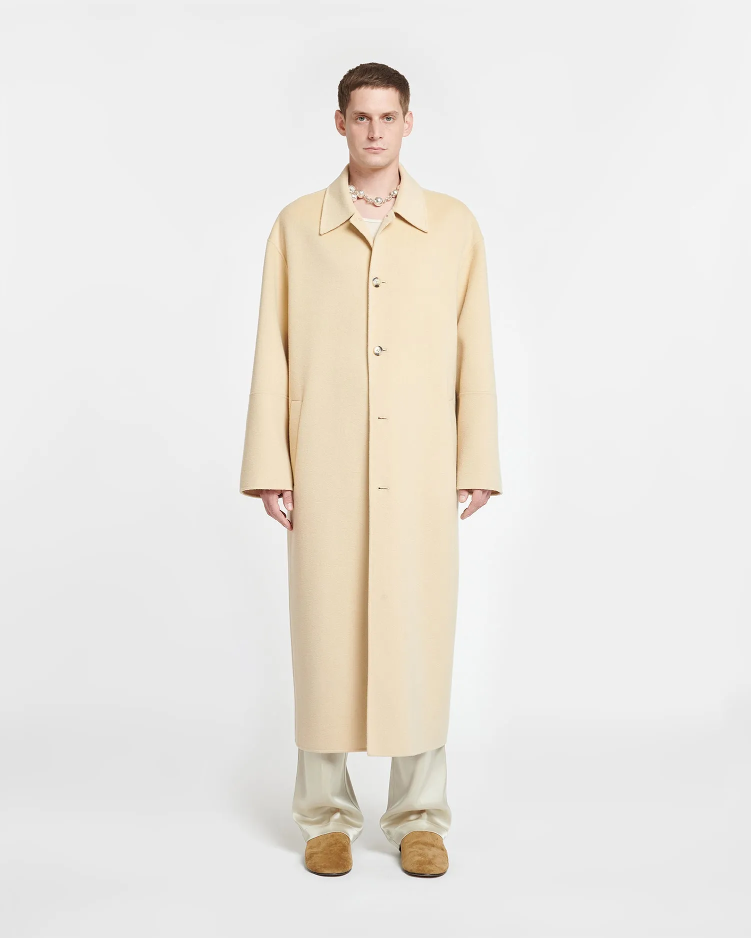 Lucian - Double Wool And Silk-Blend Coat - Creme