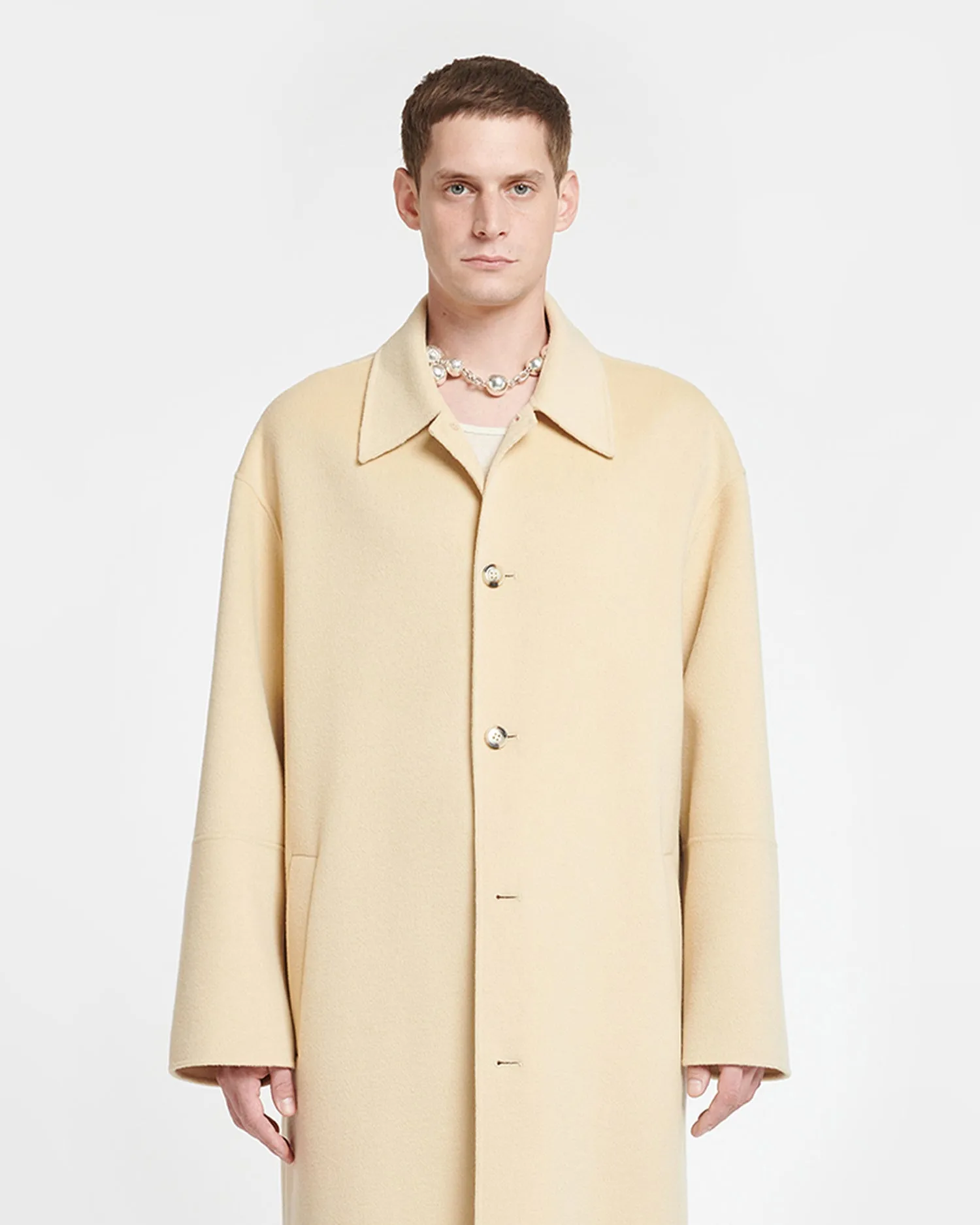 Lucian - Double Wool And Silk-Blend Coat - Creme