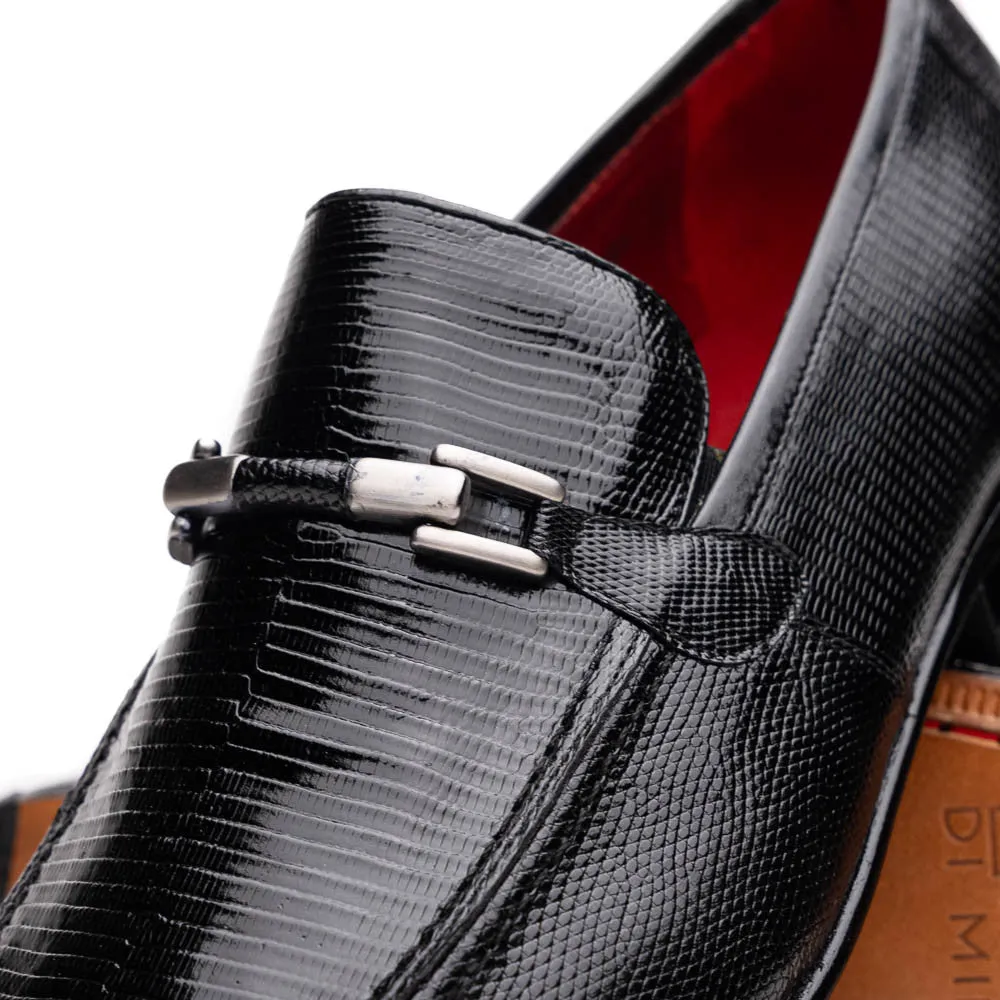 Marco Di Milano Fabro Black Lizard Loafers