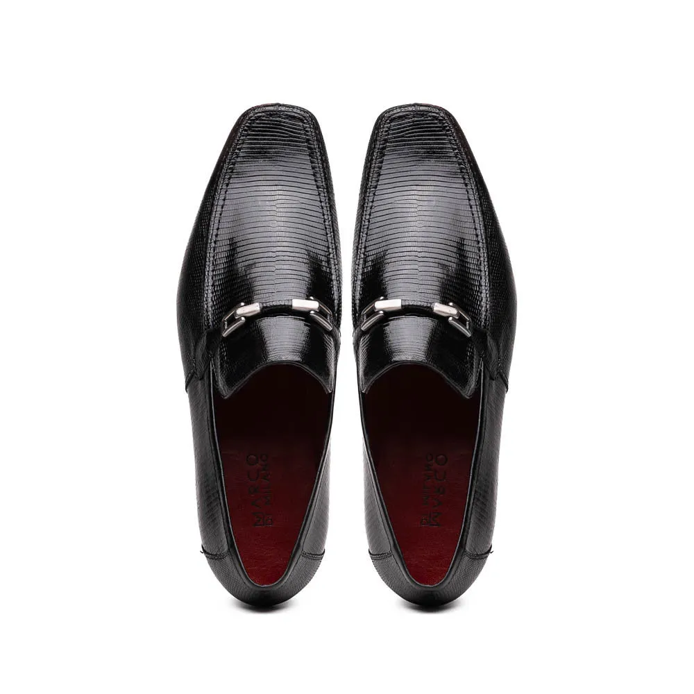 Marco Di Milano Fabro Black Lizard Loafers