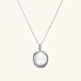 Maya Circle Pendant Necklace in Silver