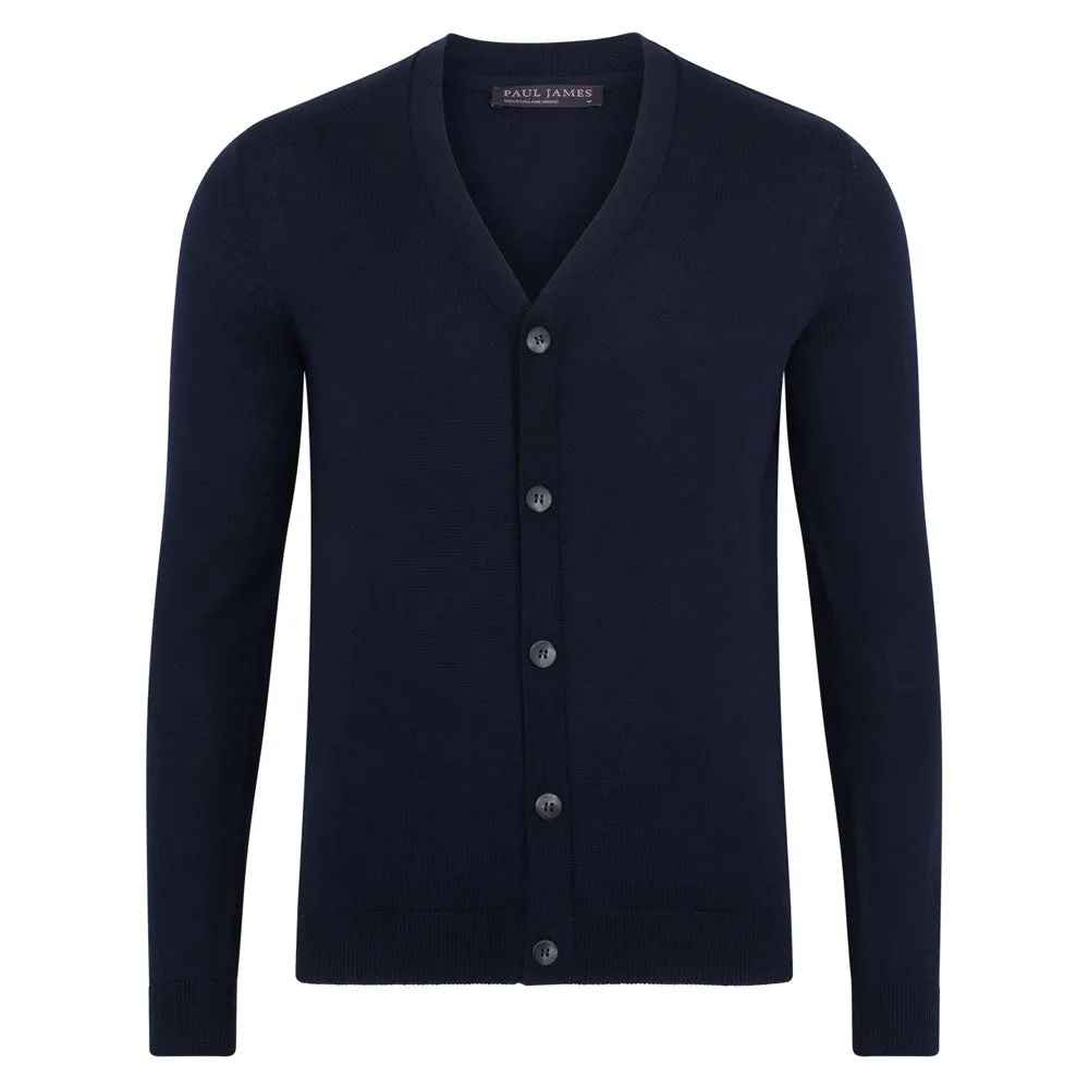 Mens 100% Extra Fine Merino Wool Cardigan