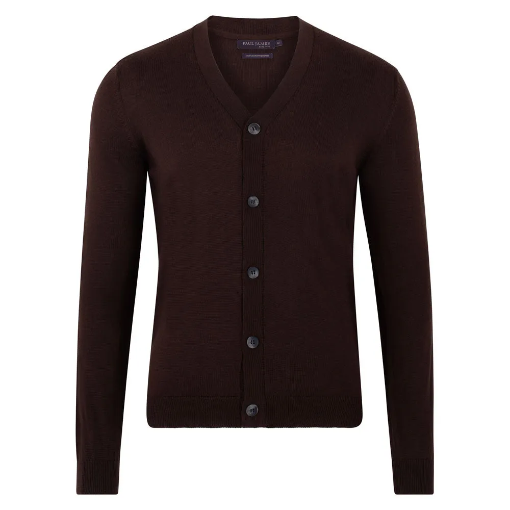 Mens 100% Extra Fine Merino Wool Cardigan