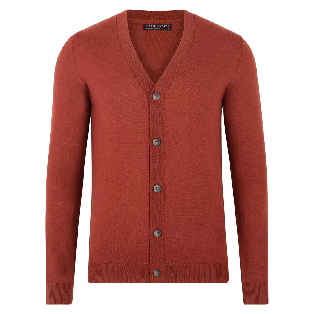 Mens 100% Extra Fine Merino Wool Cardigan