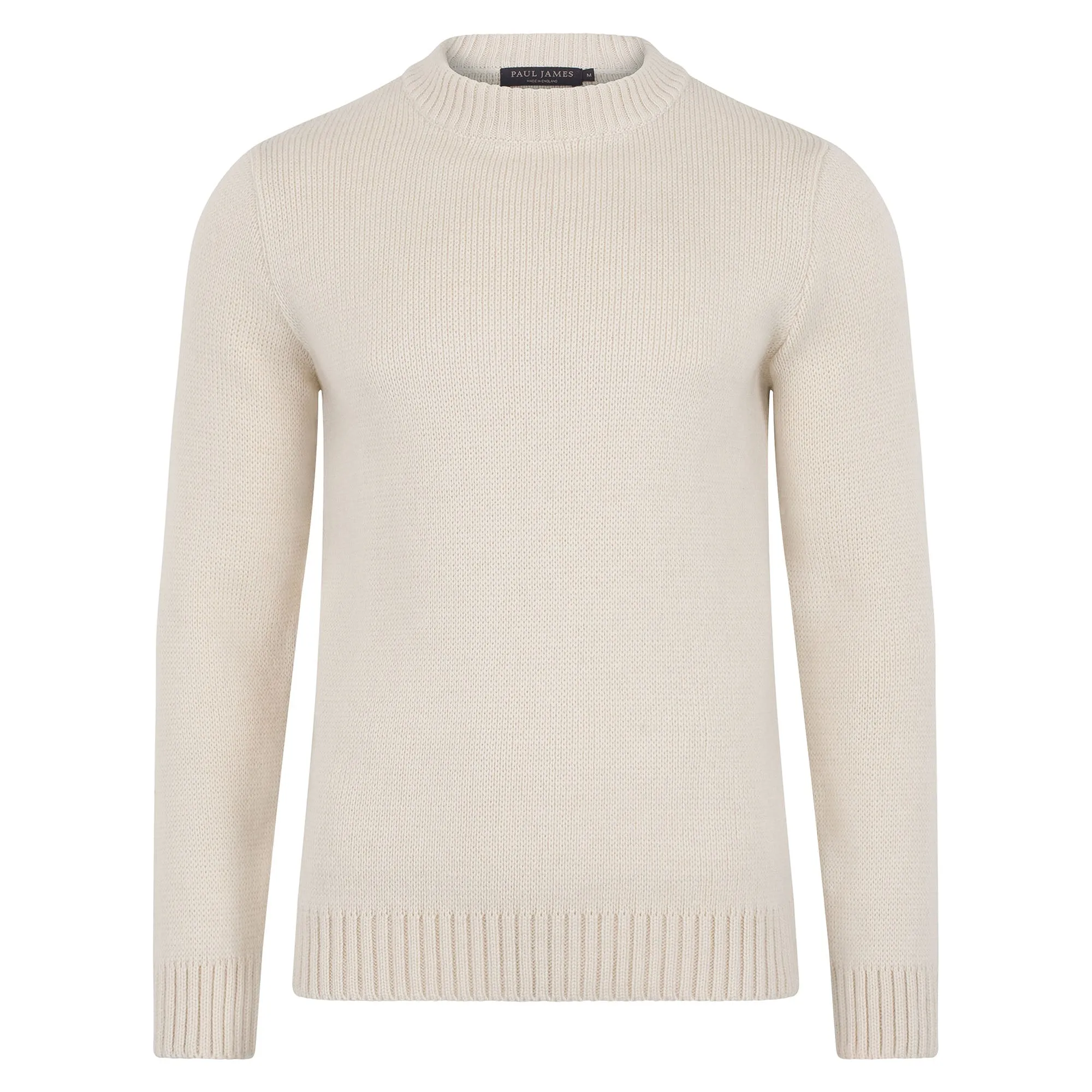 Mens Chunky Merino Wool Crew Neck Jumper