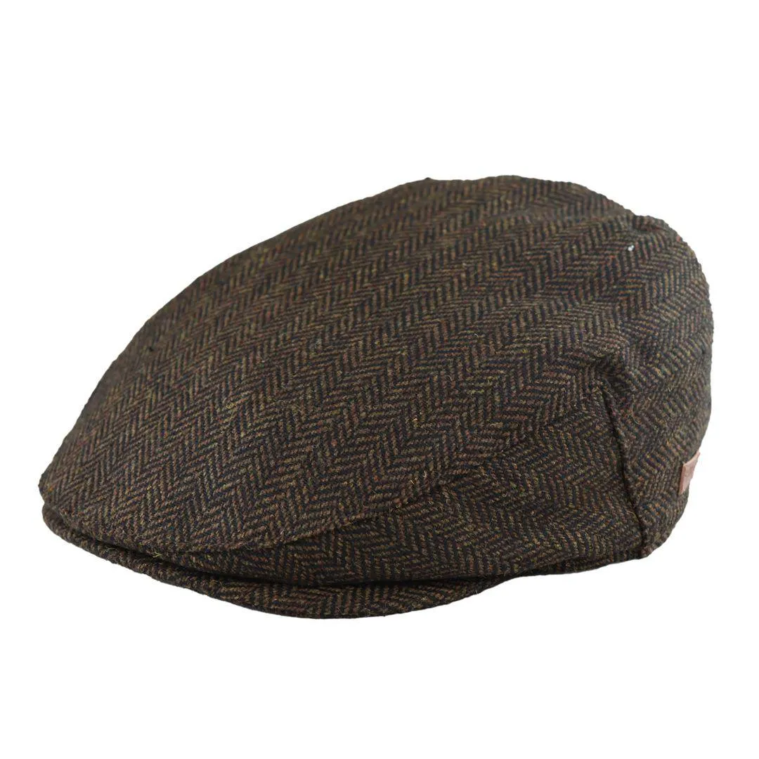 Mens Flat Cap Wool Herringbone Tweed Vintage Classic 1920s Unisex Del Boy