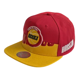 Men's Houston Rockets Mitchell & Ness HWC Half & Half Adjustable Cap