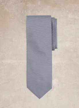 Men's Italian Silk Tie in Silver Reps