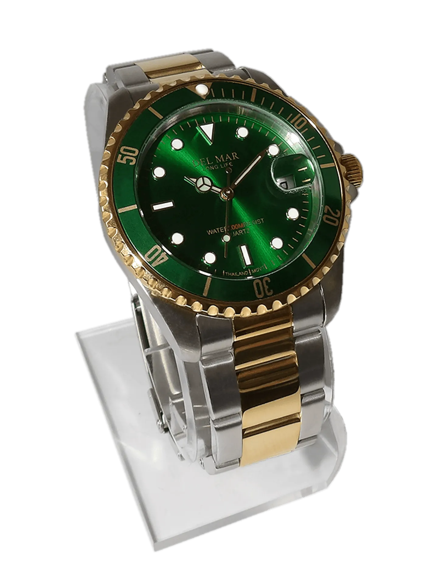 Men's Long Life Coronado Classic Green Face & Bezel TT Watch #50399