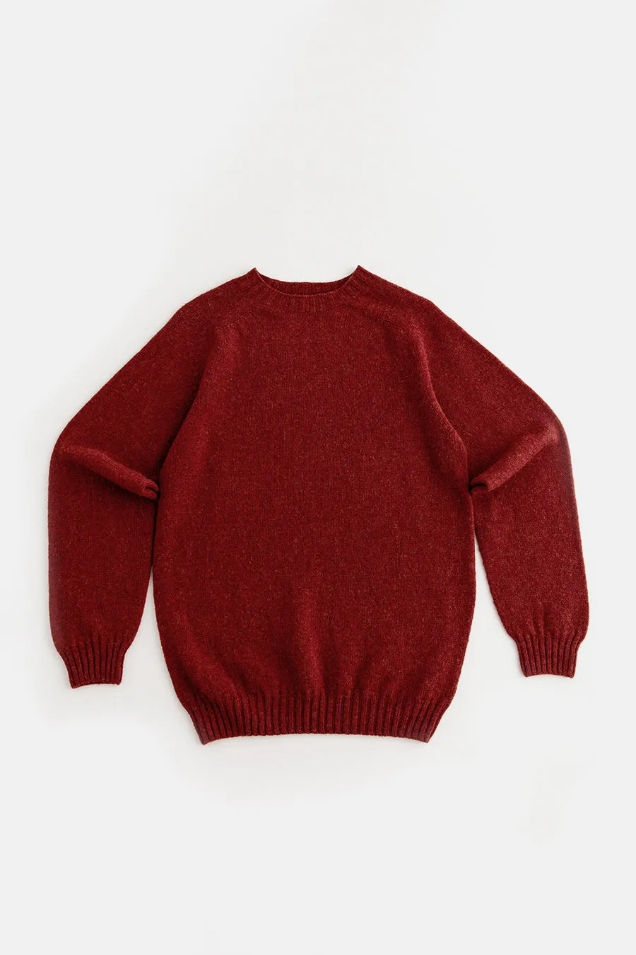 Mens Seamless Saddle Shoulder Shetland Jumper - Blaze red